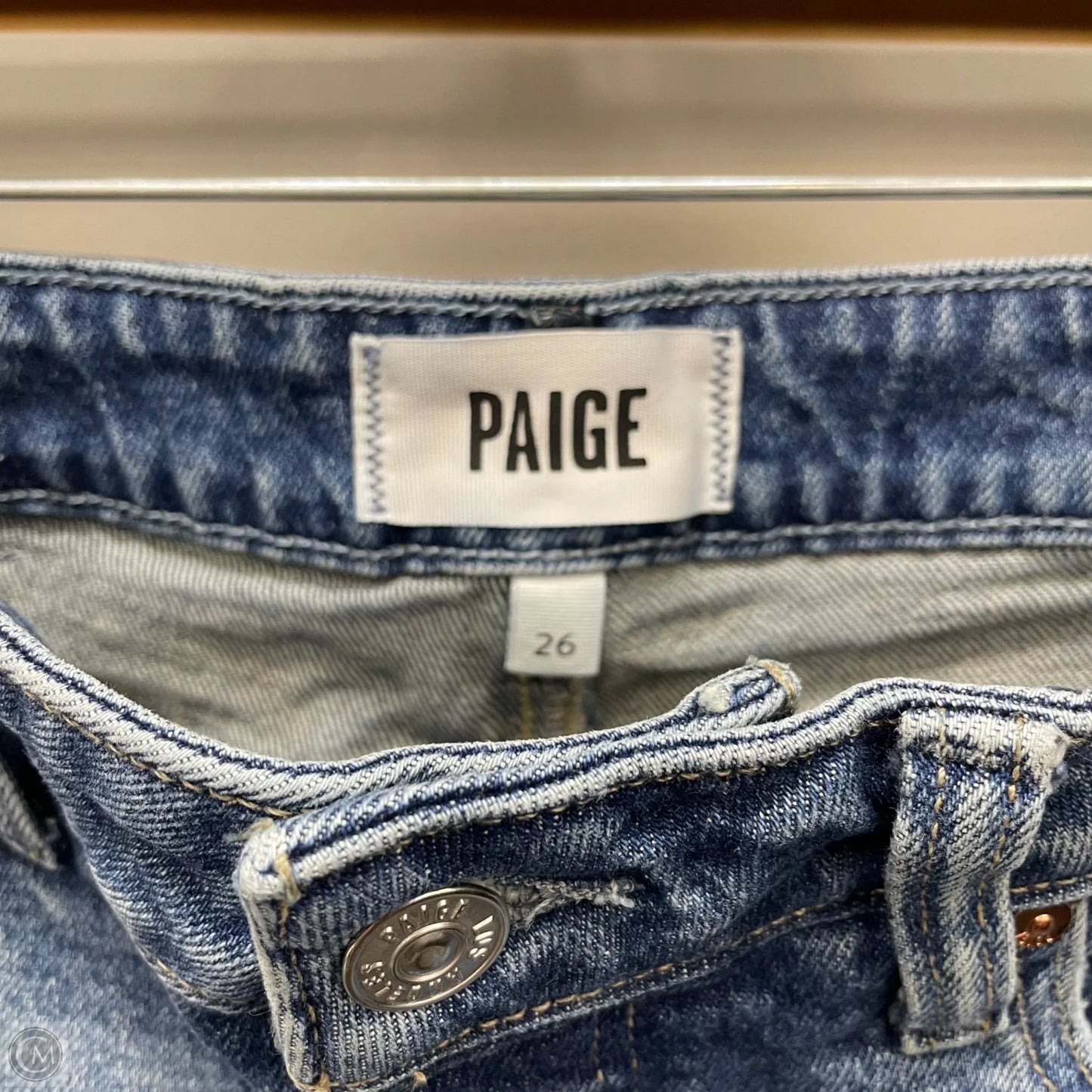 Jeans Straight By Paige In Blue Denim, Size: 2