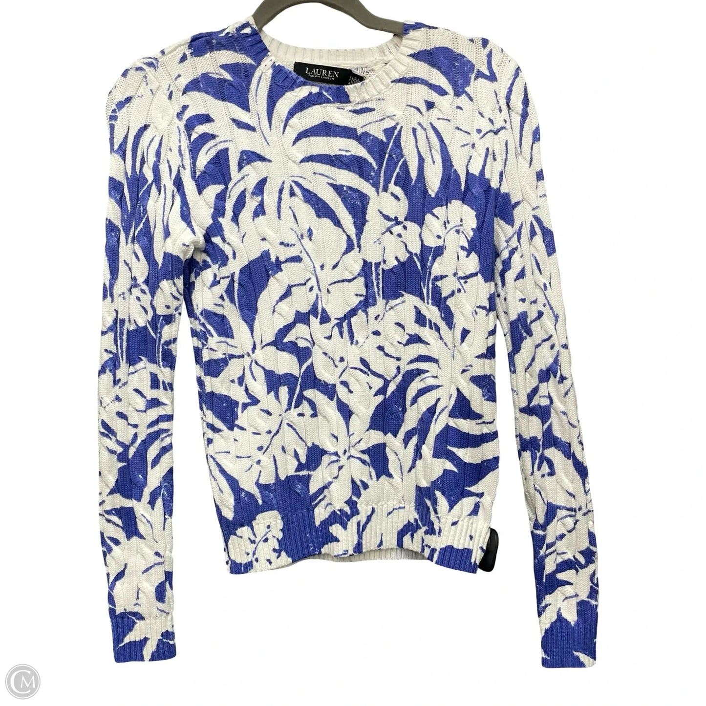 Sweater By Lauren By Ralph Lauren In Blue & White, Size: Xs