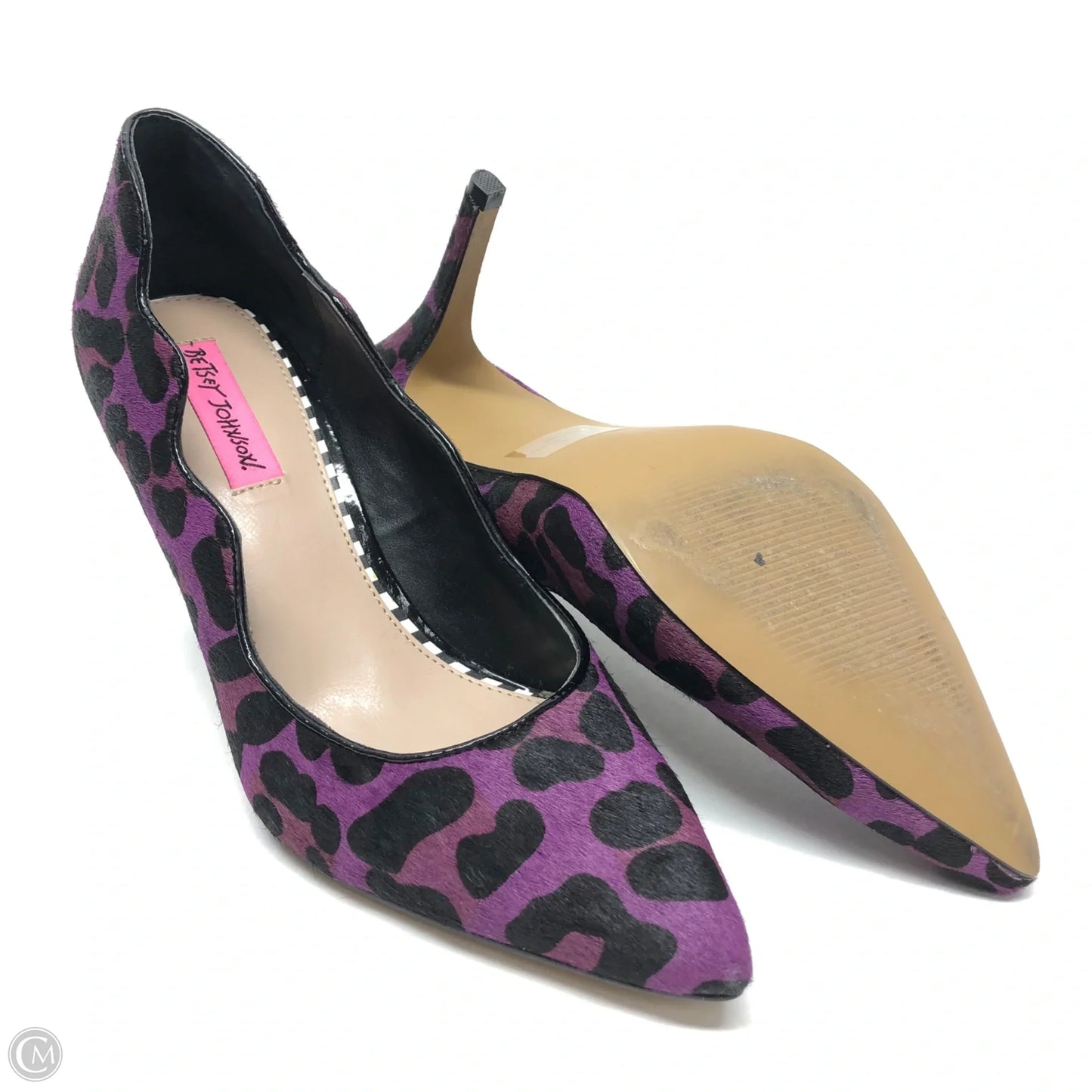Shoes Heels Stiletto By Betsey Johnson In Black & Purple, Size: 8.5