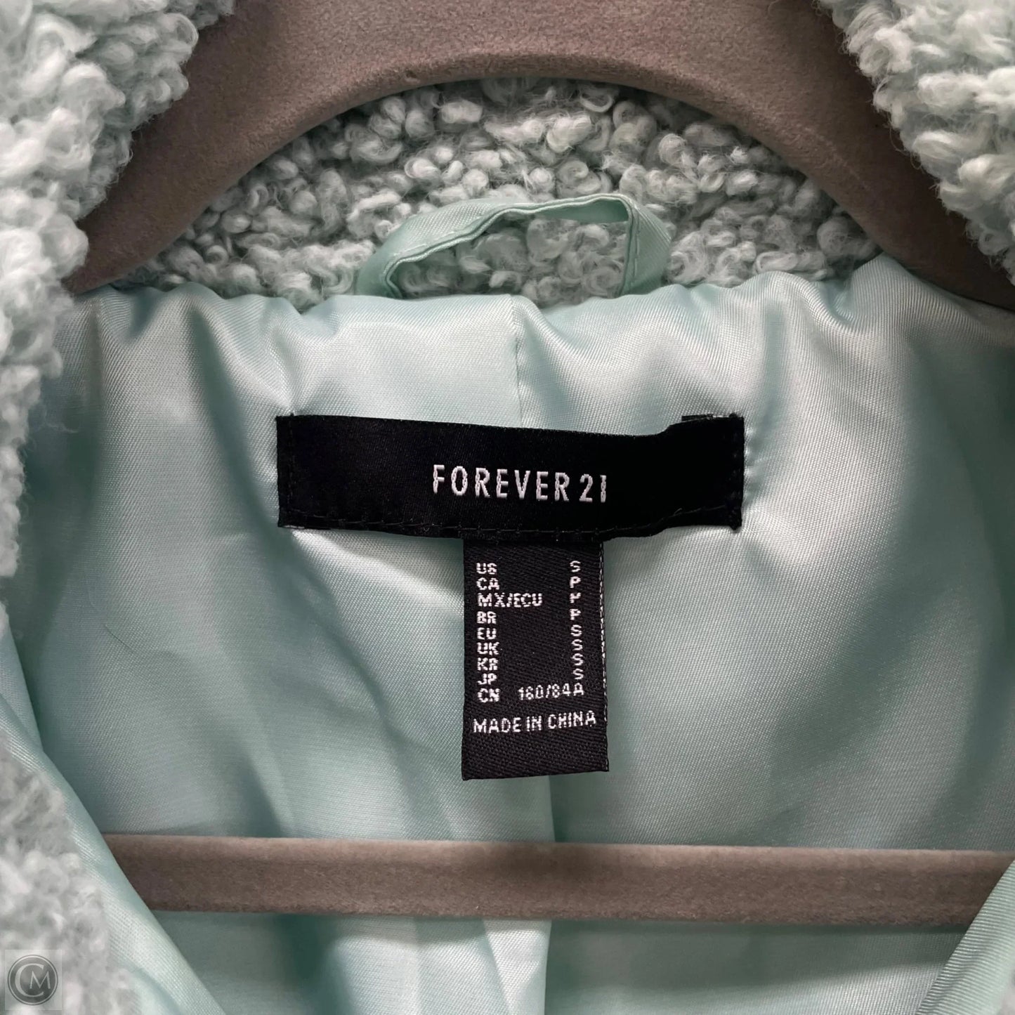 Jacket Faux Fur & Sherpa By Forever 21 In Blue, Size: S