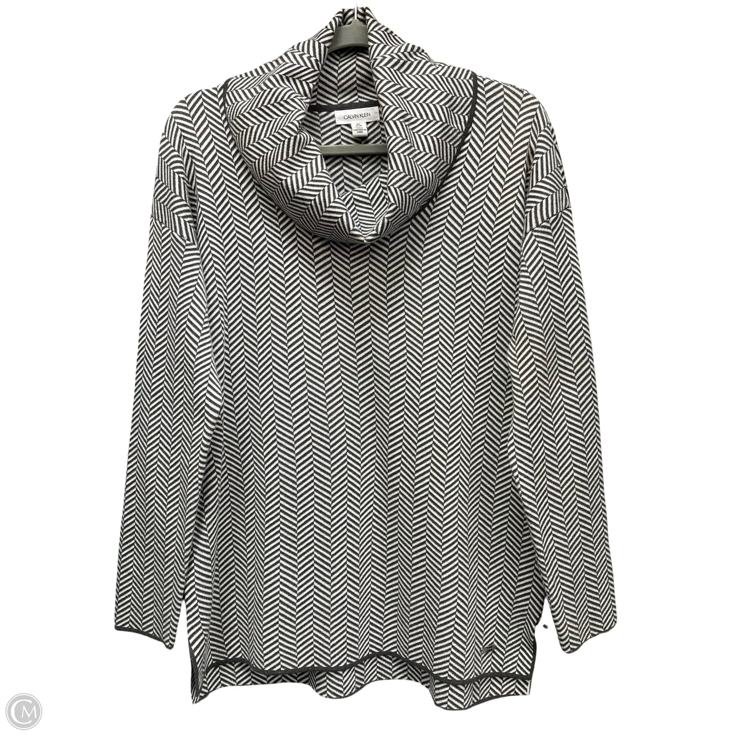 Sweater By Calvin Klein In Grey & White, Size: M