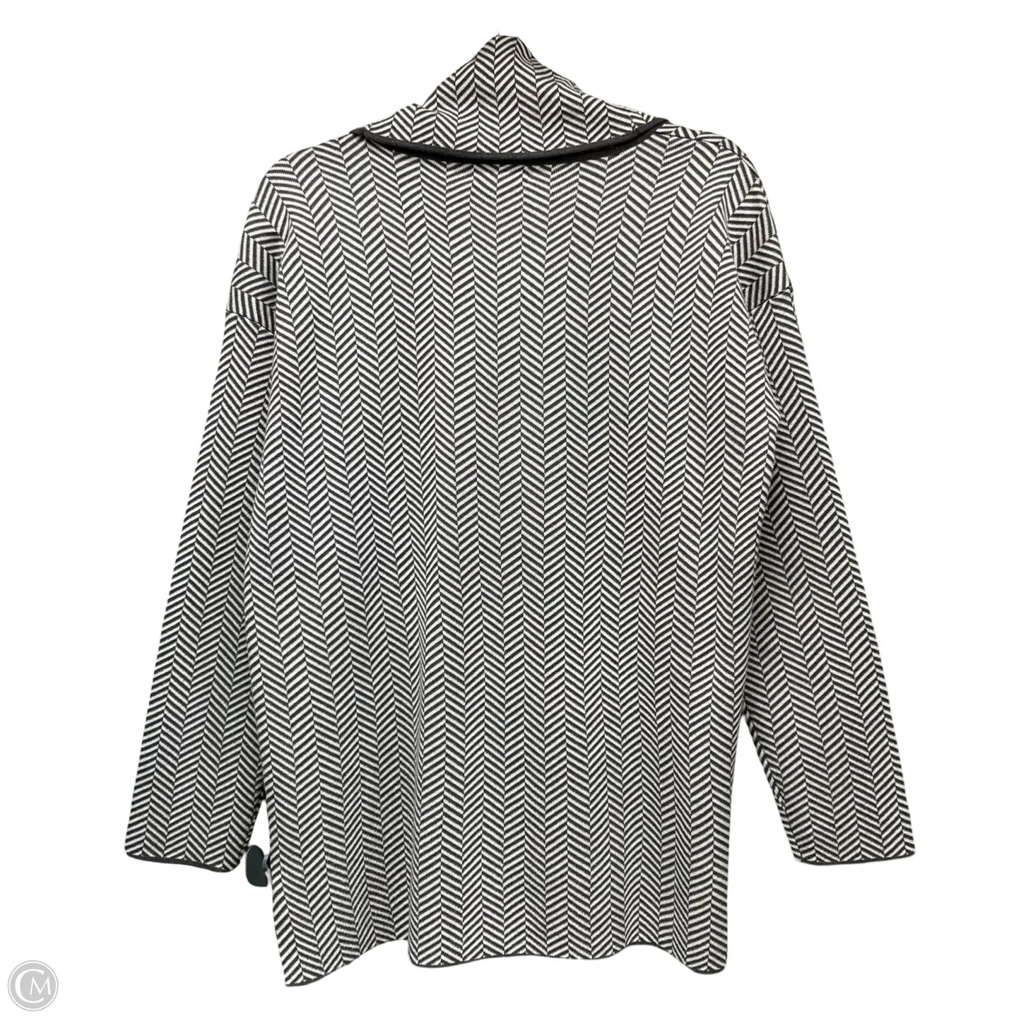 Sweater By Calvin Klein In Grey & White, Size: M