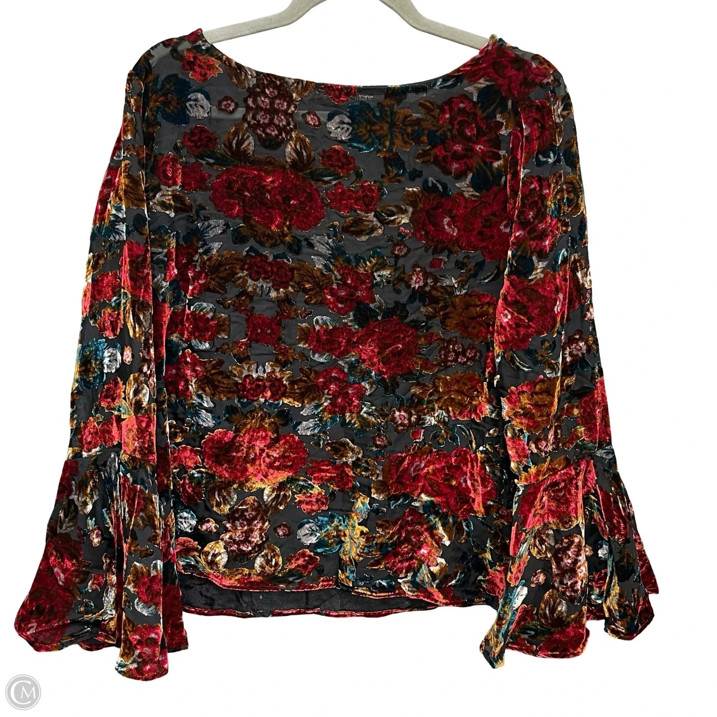 Top Long Sleeve By Karen Kane In Black & Red, Size: M