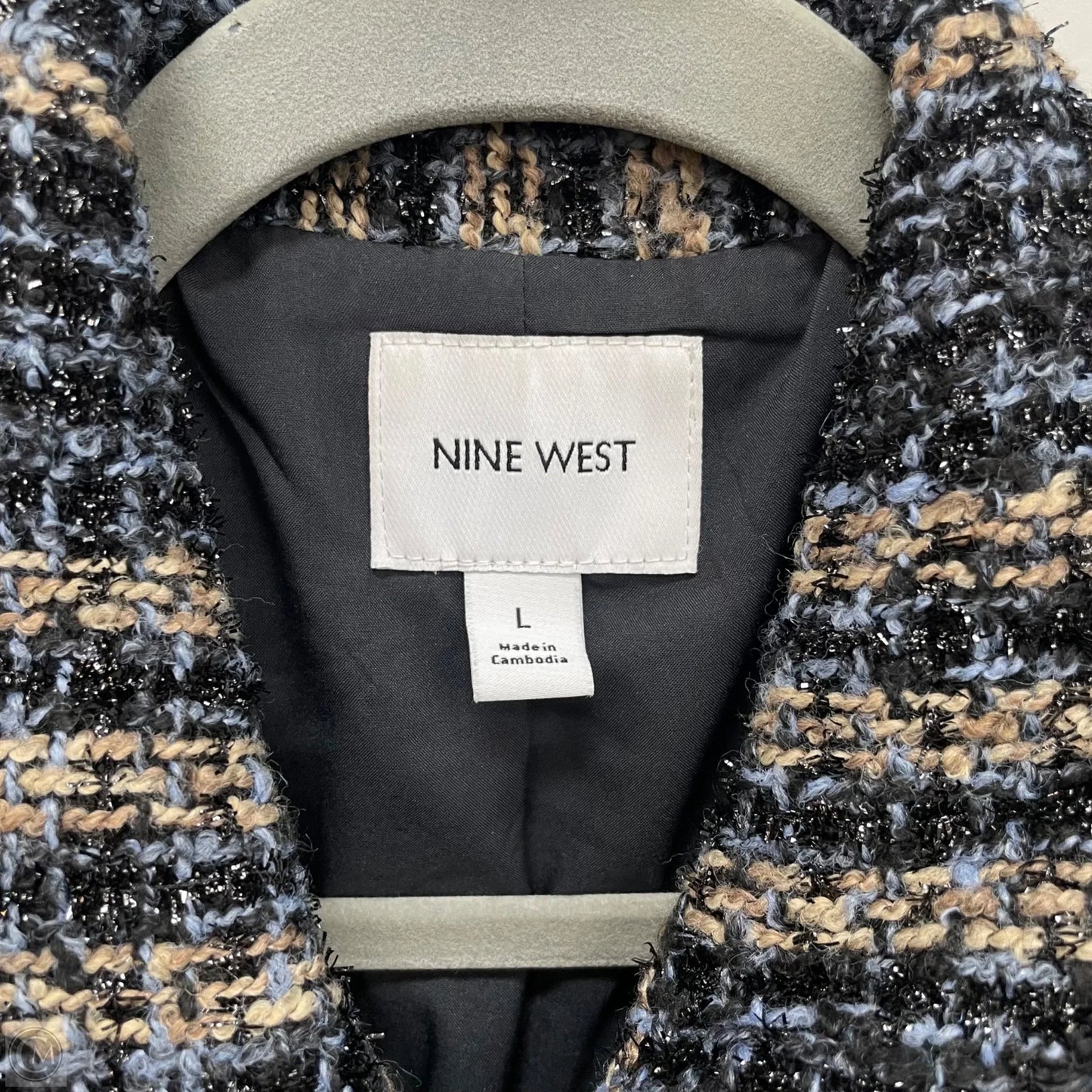 Jacket Other By Nine West In Blue & Cream, Size: L