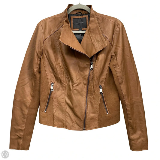 Jacket Moto Leather By Marc New York In Brown, Size: L