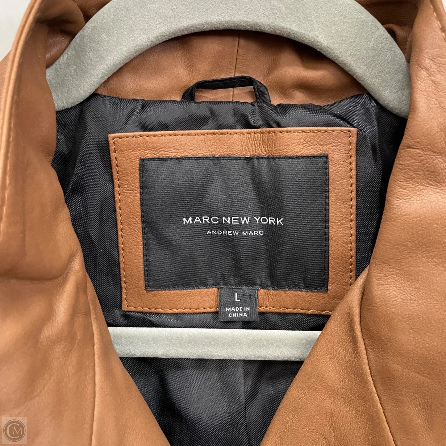 Jacket Moto Leather By Marc New York In Brown, Size: L