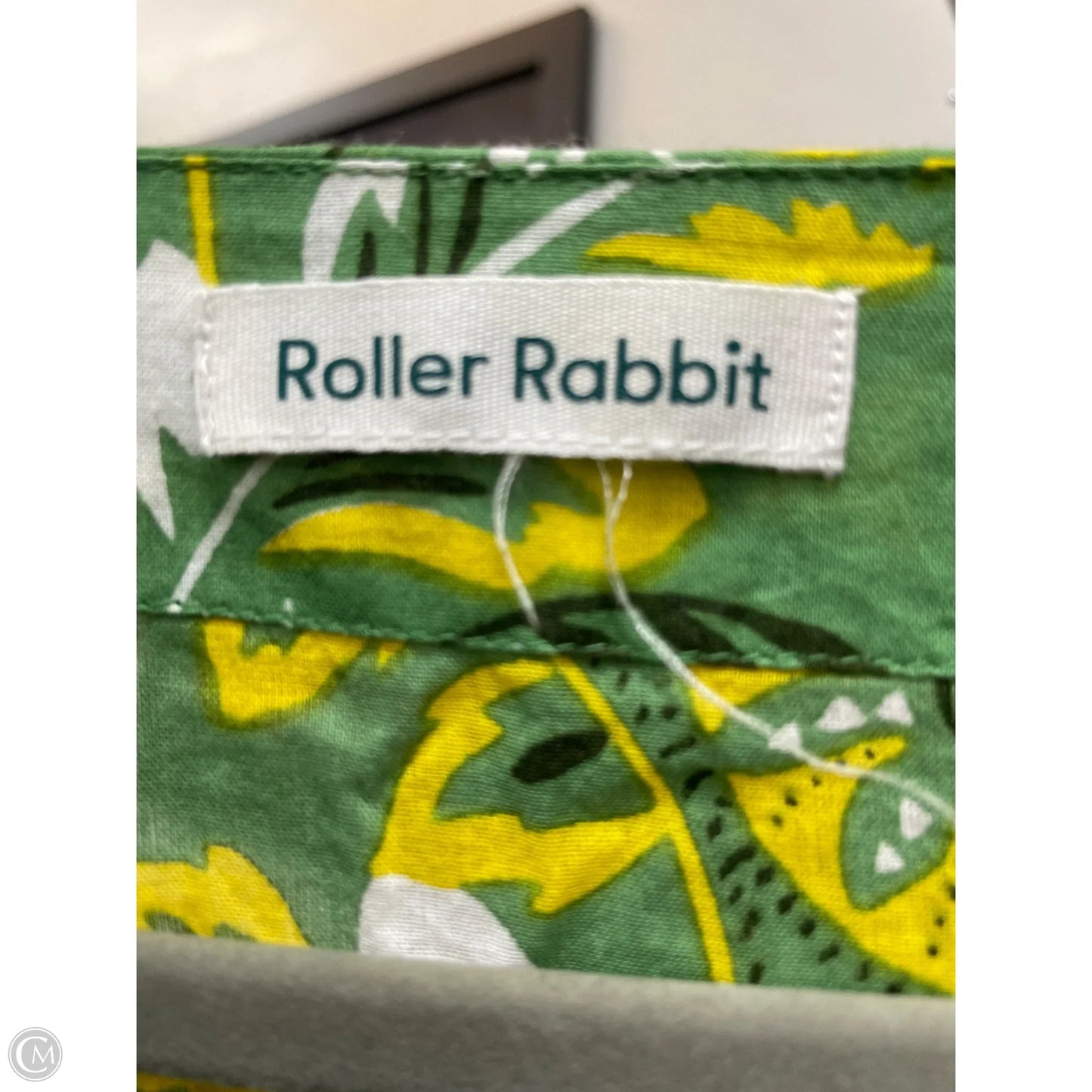 Top Short Sleeve By Roller Rabbit In Green & Yellow, Size: S