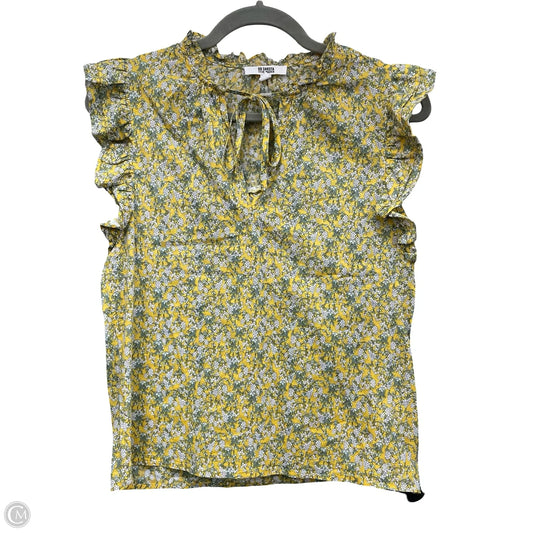 Top Sleeveless By Bb Dakota In Green & Yellow, Size: S