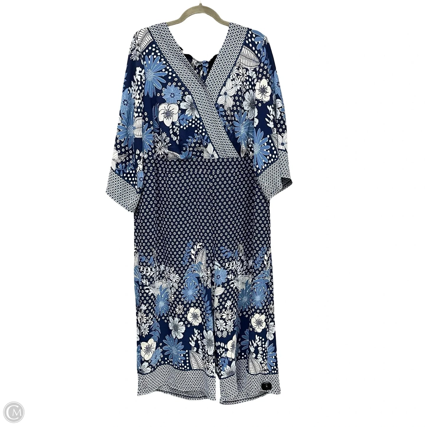 Jumpsuit By Lane Bryant In Blue & White, Size: 18