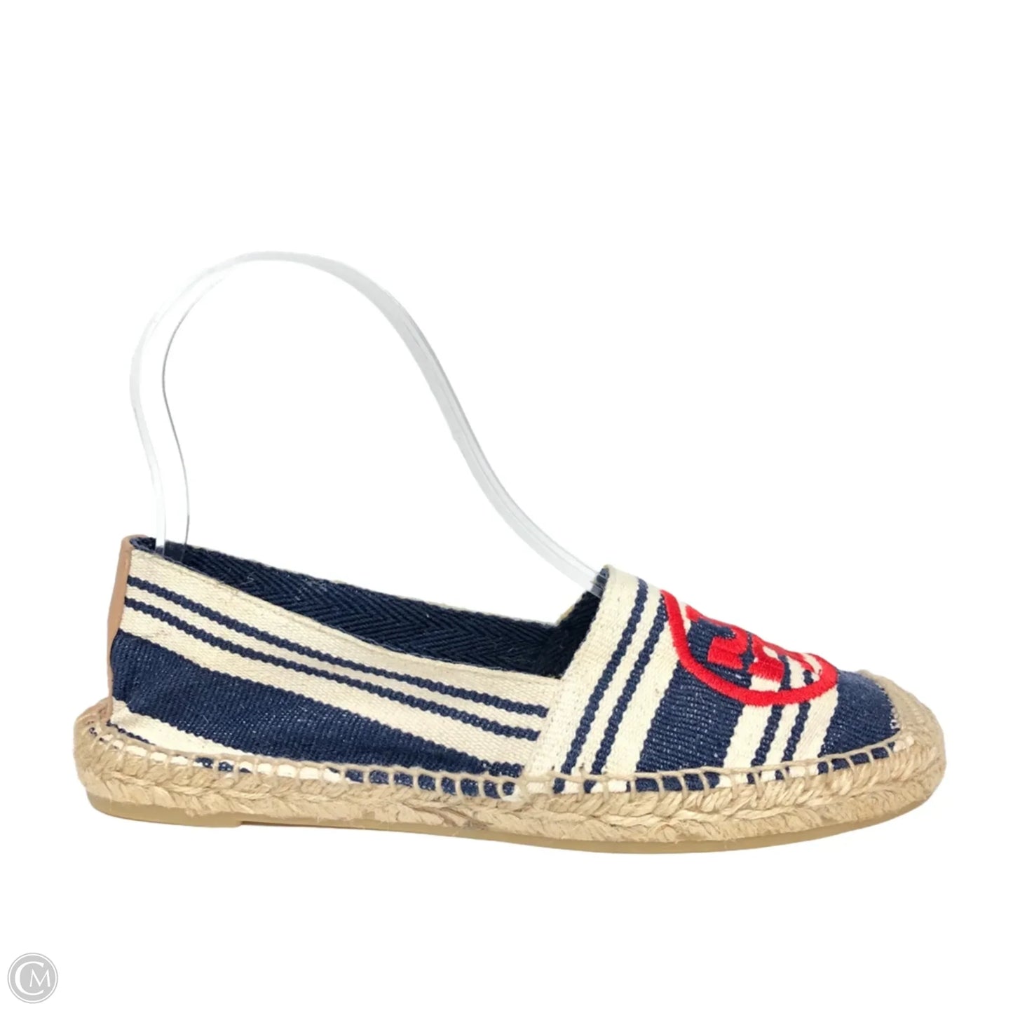 Shoes Designer By Tory Burch In Blue & Tan, Size: 5