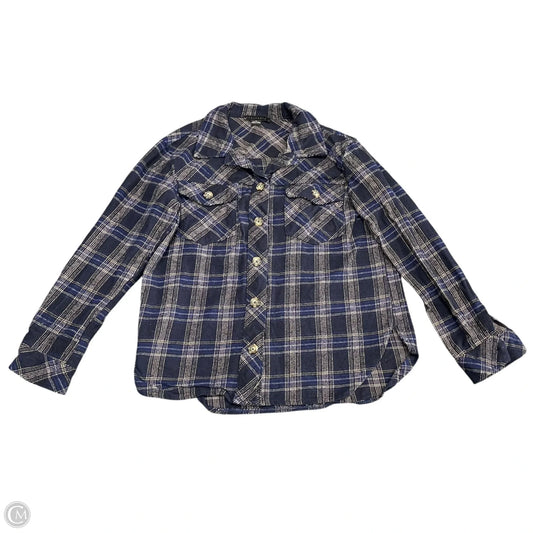 Jacket Shirt By Sanctuary In Blue & Cream, Size: Xs