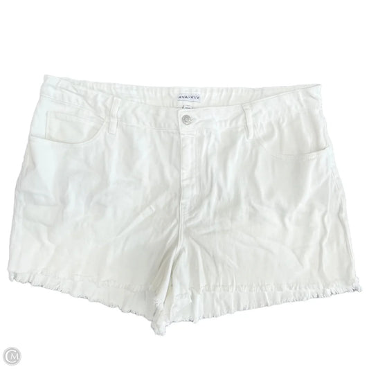 Shorts By Ava & Viv In White Denim, Size: 24