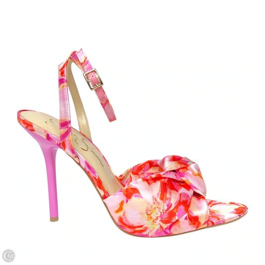 Shoes Heels Stiletto By Jessica Simpson In Orange & Pink, Size: 9.5
