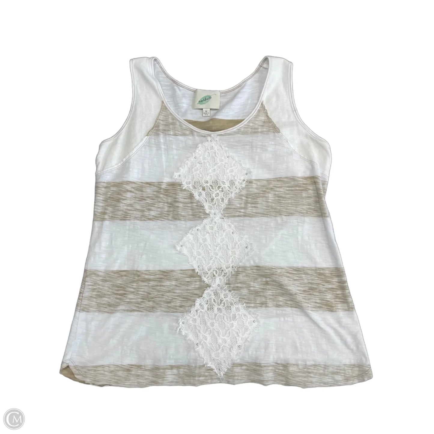 Top Sleeveless By Nurture In Brown & White, Size: Xl