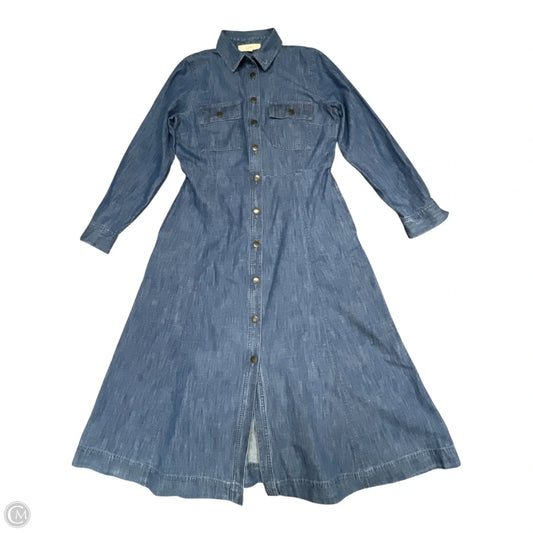 Dress Casual Midi By Loft In Blue Denim, Size: 10