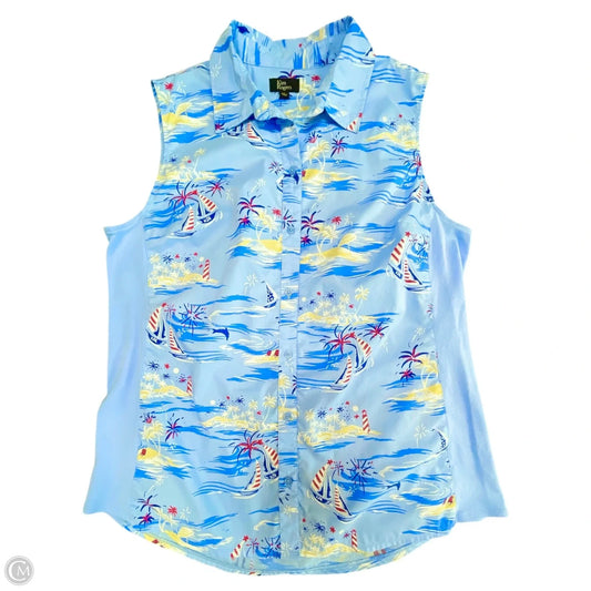 Top Sleeveless By Kim Rogers In Blue, Size: L
