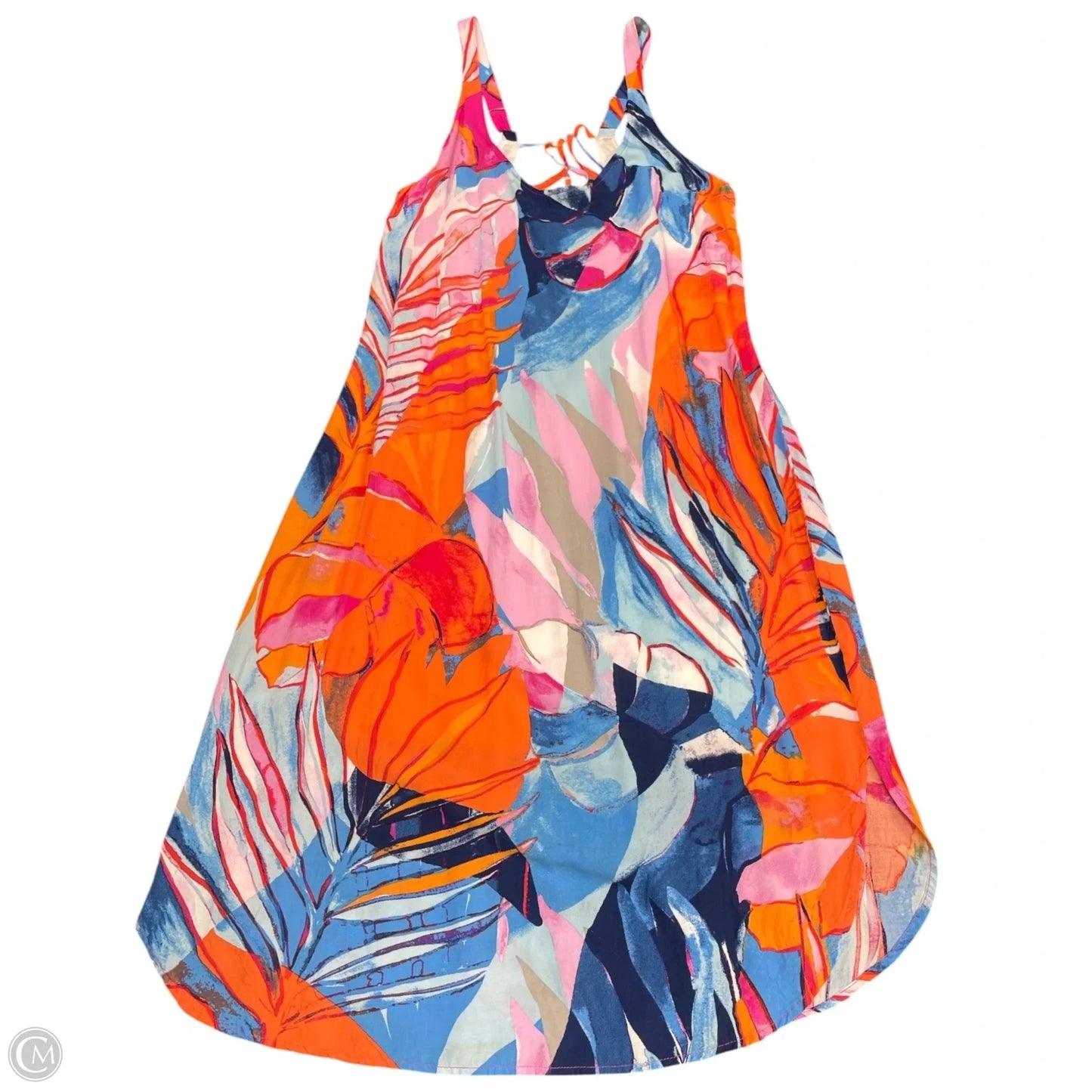 Dress Casual Short By Nic + Zoe In Blue & Orange, Size: M