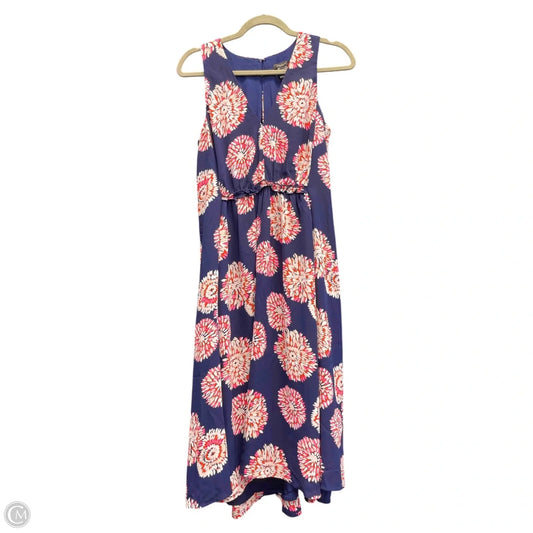 Dress Casual Midi By Ann Taylor In Blue & Pink, Size: 4