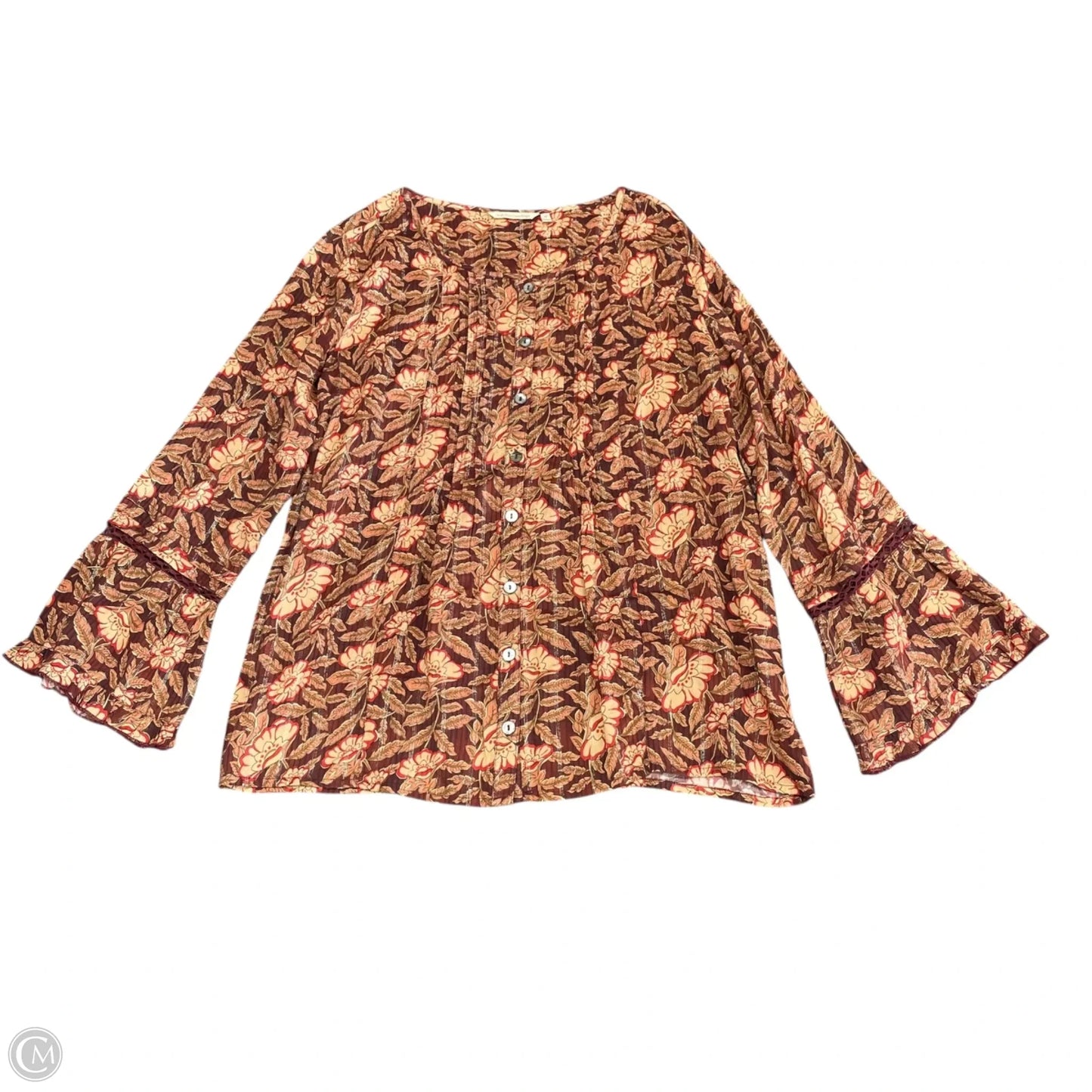 Top Long Sleeve By Soft Surroundings In Orange & Purple, Size: M