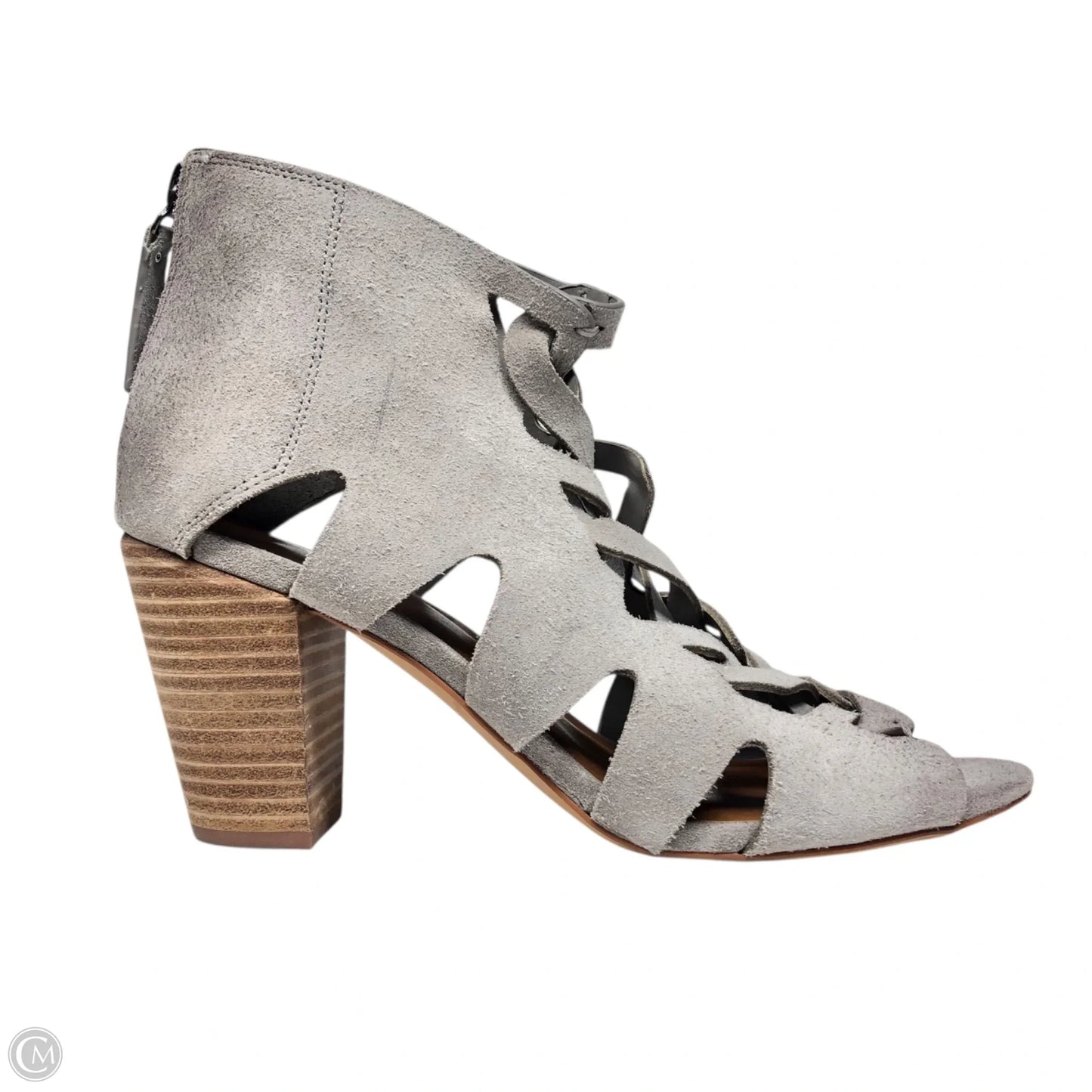 Shoes Heels Block By Zodiac In Grey, Size: 9.5