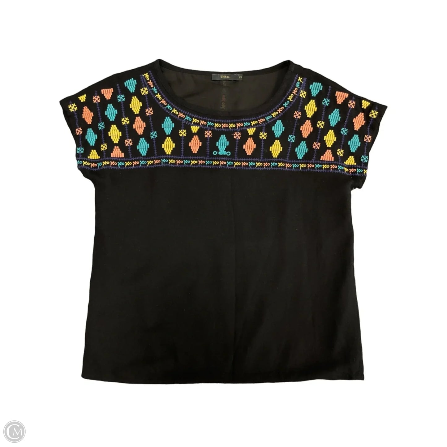 Top Short Sleeve By Thml In Black, Size: Xs