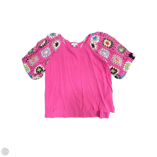 Top Short Sleeve By Umgee In Pink, Size: L