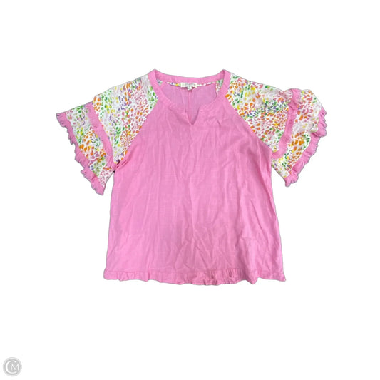 Top Short Sleeve By Umgee In Pink, Size: Xl