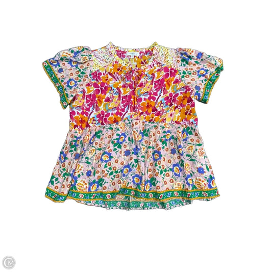 Top Short Sleeve By Umgee In Floral Print, Size: Xl