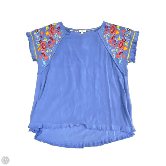 Top Short Sleeve By Umgee In Blue, Size: L