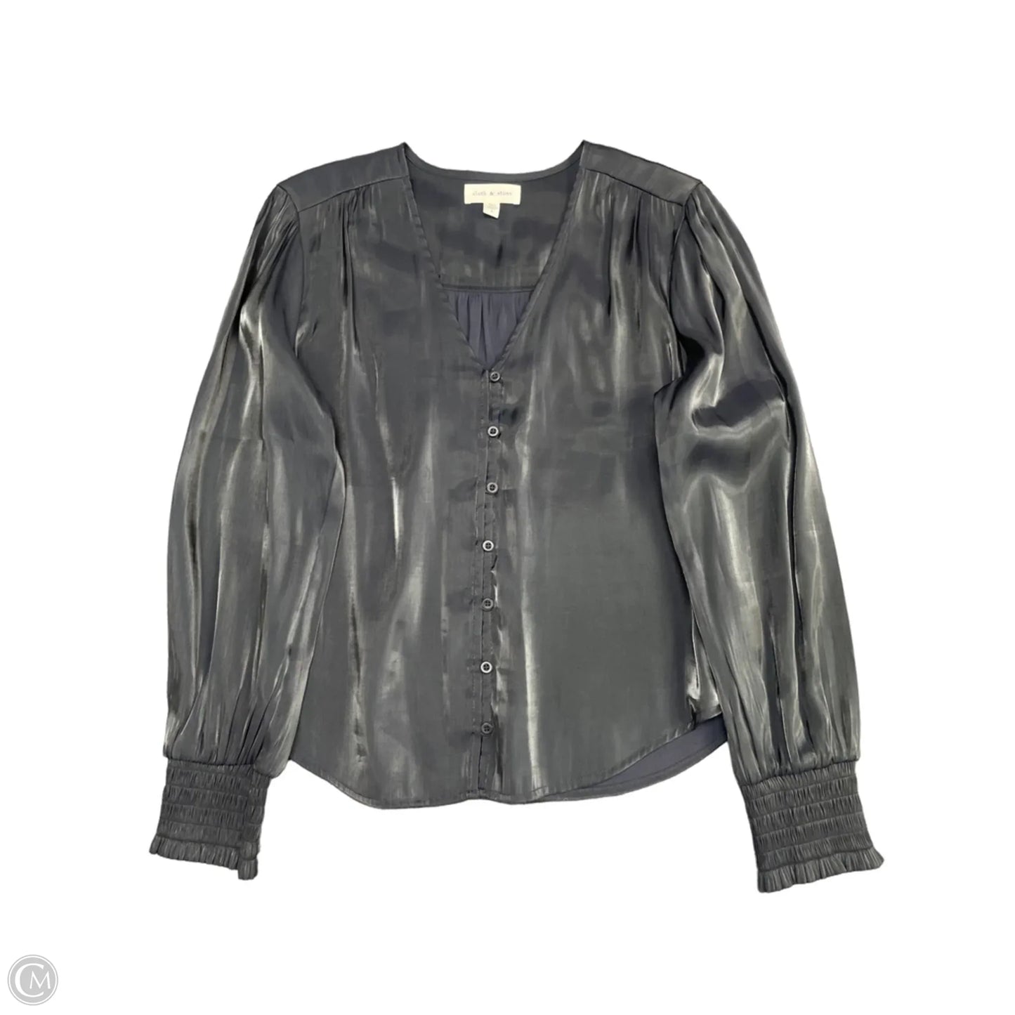 Blouse Long Sleeve By Cloth And Stone In Grey, Size: S