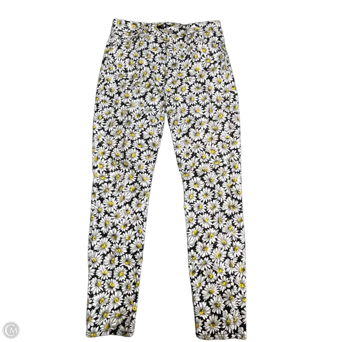 Jeans Skinny By 7 For All Mankind In Black & Yellow, Size: 10