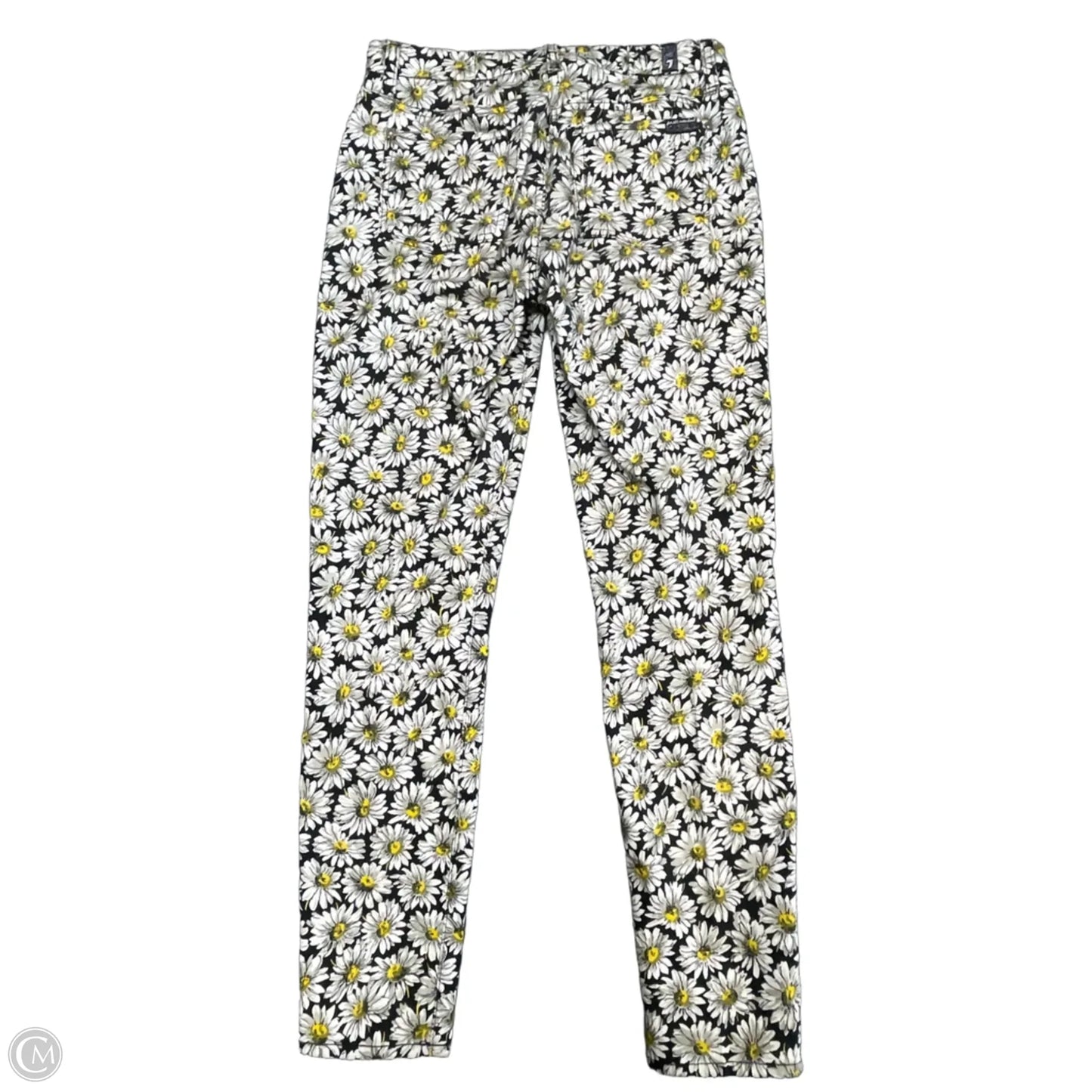 Jeans Skinny By 7 For All Mankind In Black & Yellow, Size: 10