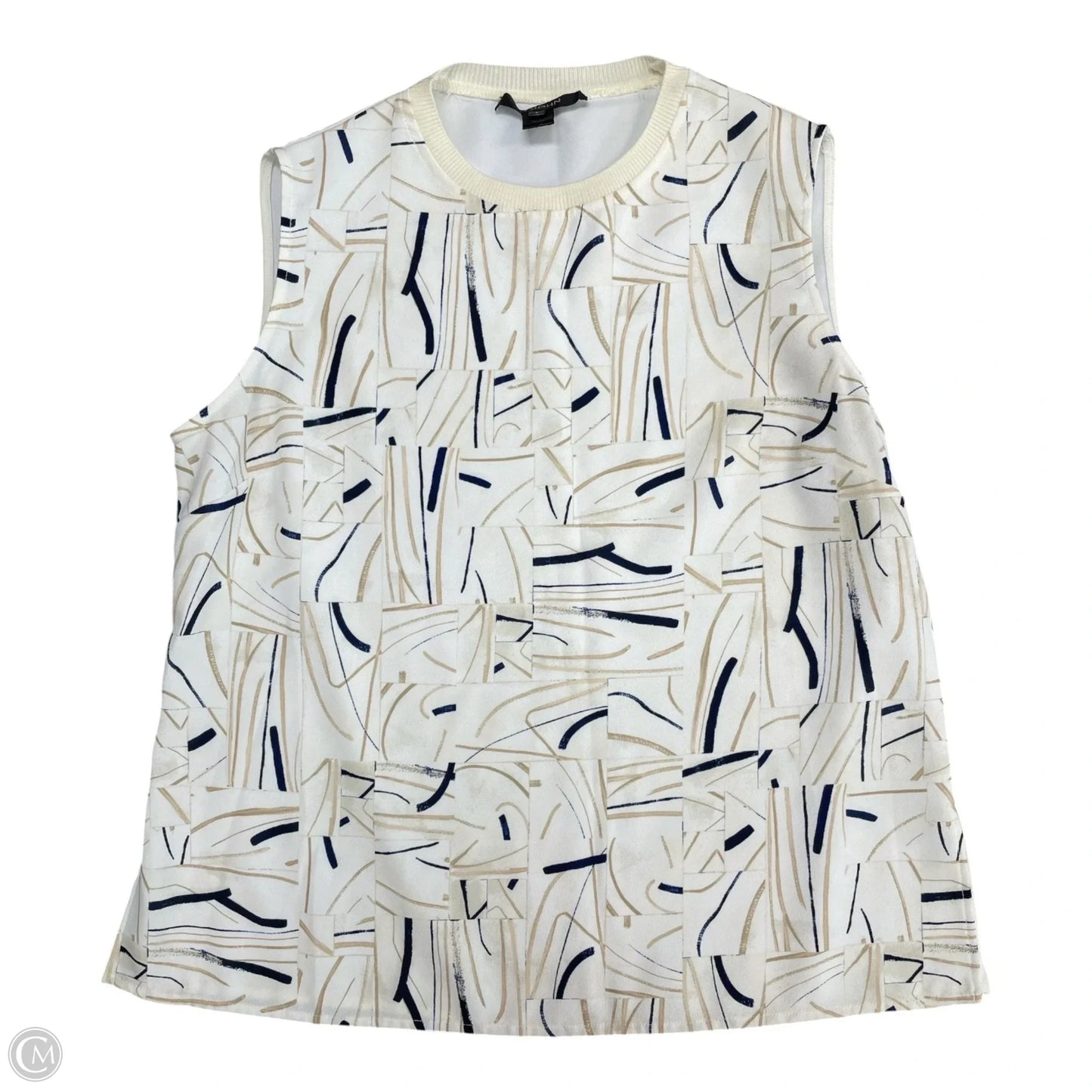 Top Sleeveless By St. John In Ivory, Size: L