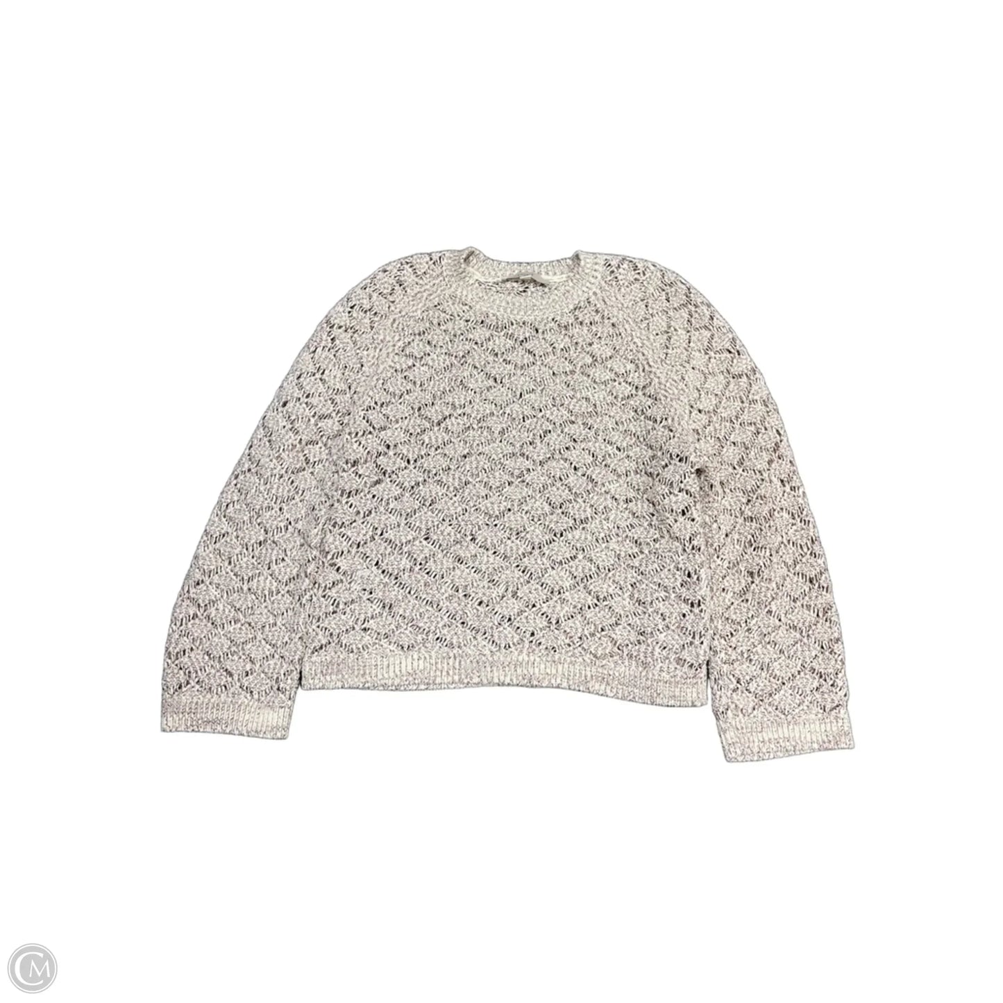 Sweater By Loft In Purple & White, Size: L