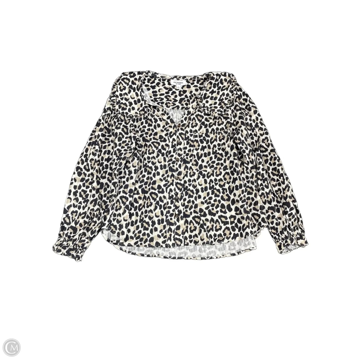 Top Long Sleeve By Ee Some In Animal Print, Size: L