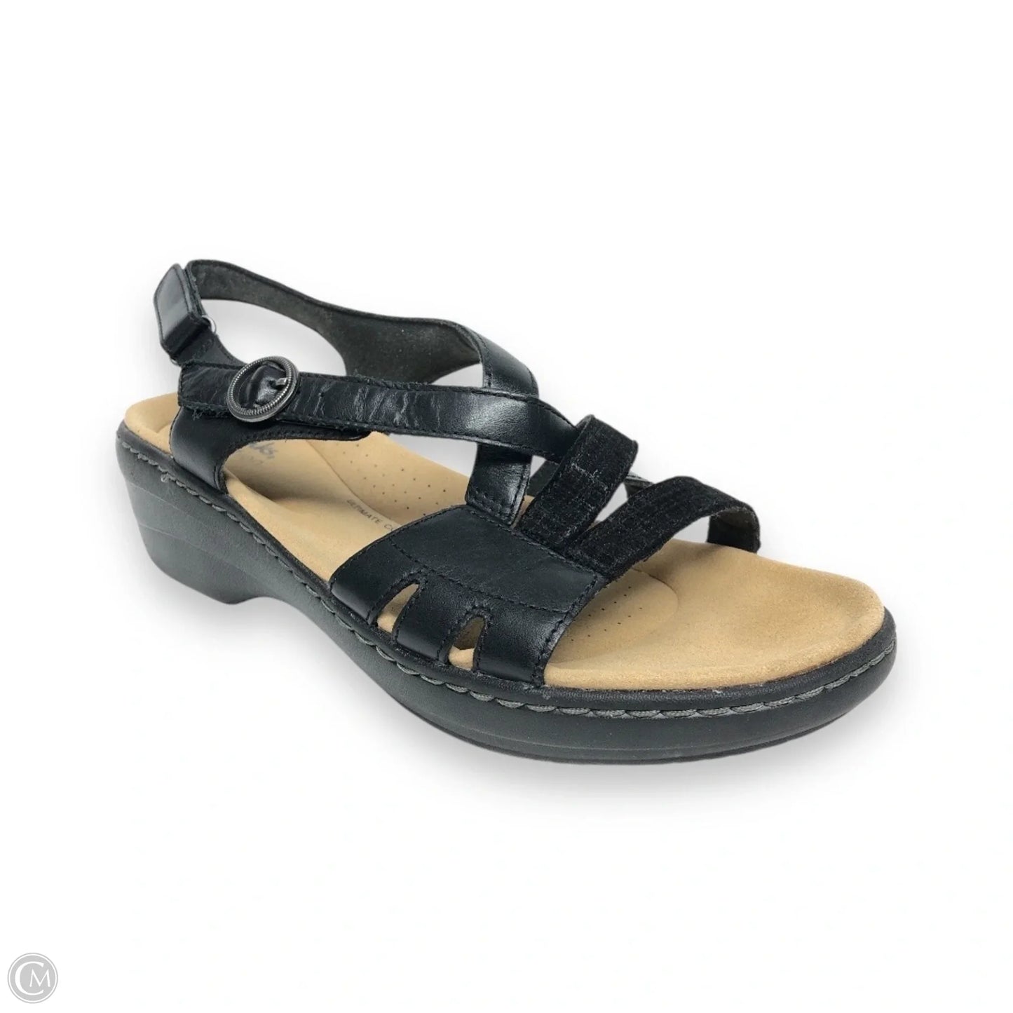 Sandals Heels Platform By Clarks In Black, Size: 8.5