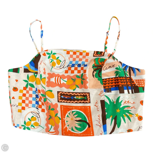 Top Sleeveless By Sugar Lips In Orange & White, Size: Xl