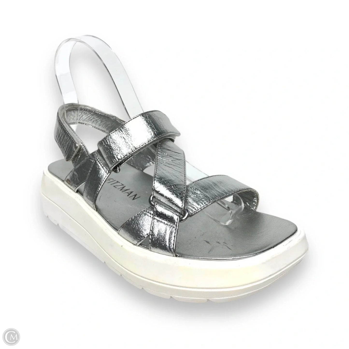 Sandals Designer By Stuart Weitzman In Silver, Size: 7