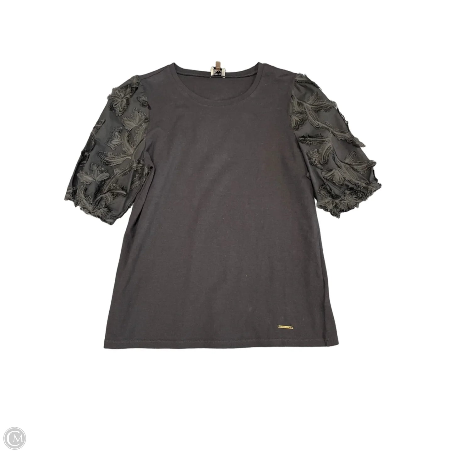 Top Short Sleeve By Anne Klein In Black, Size: S