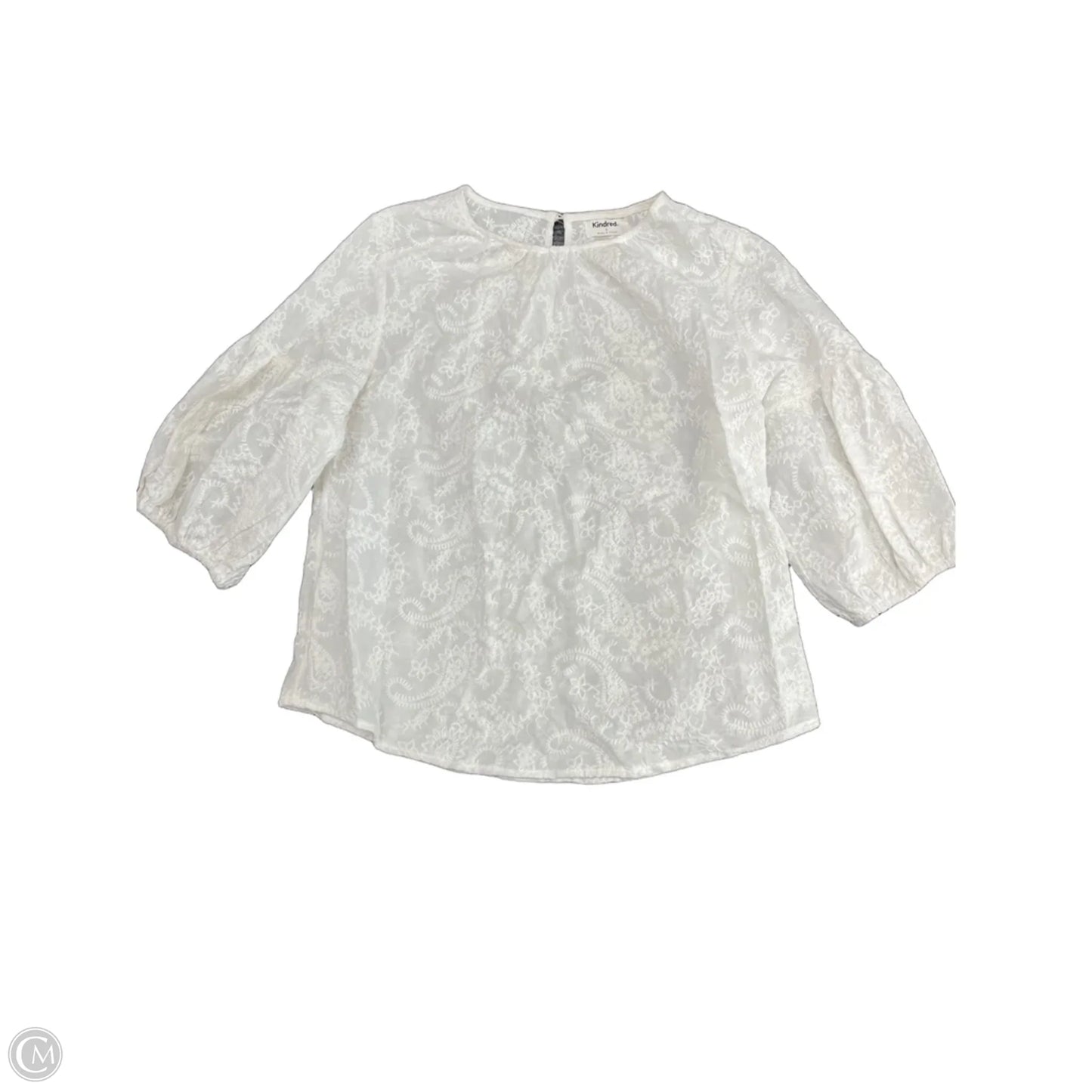 Top 3/4 Sleeve By Clothes Mentor In White, Size: L