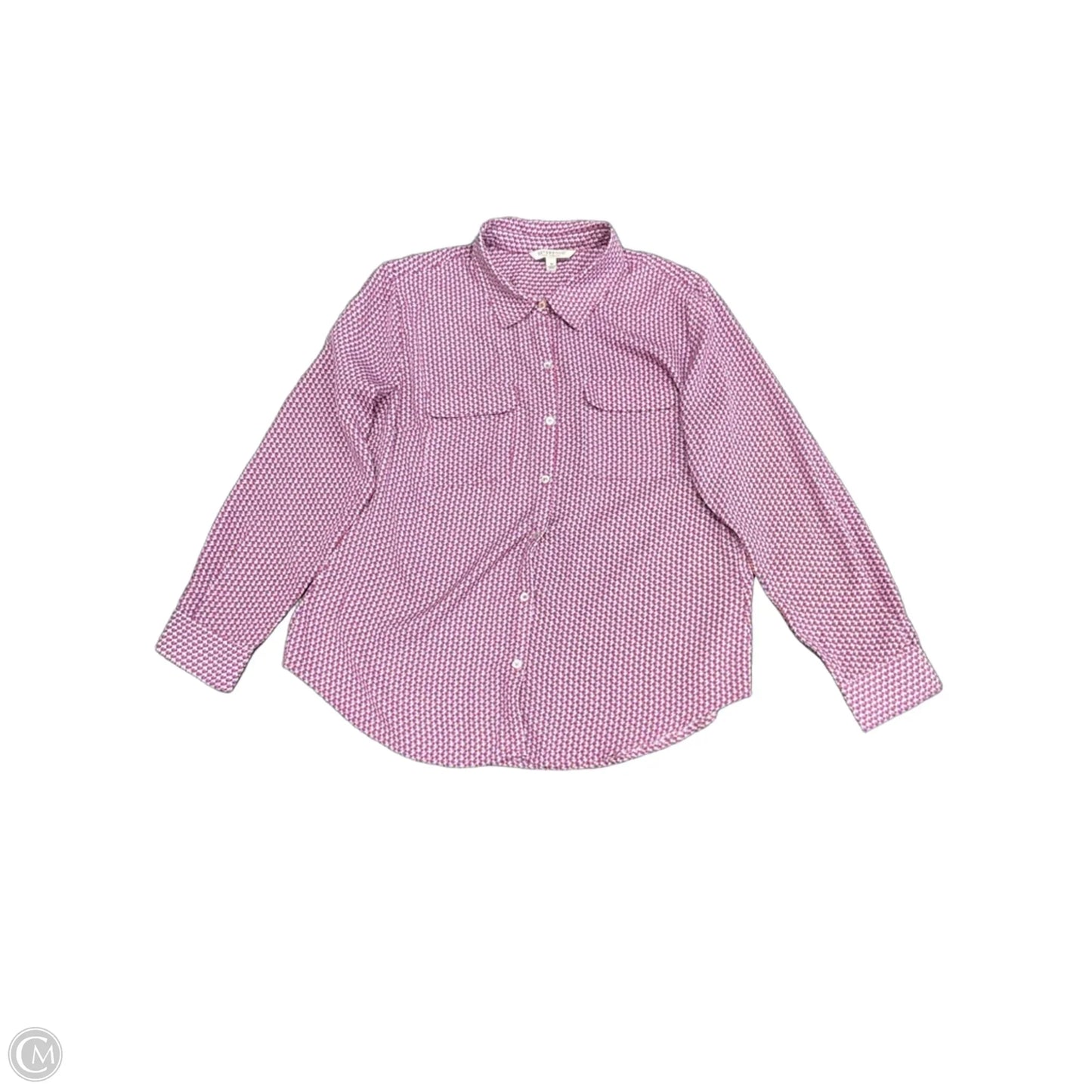 Blouse Long Sleeve By Liverpool In Pink & Purple, Size: M