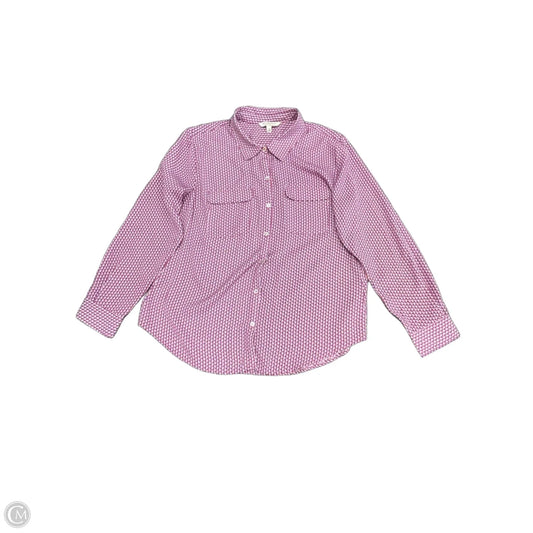 Blouse Long Sleeve By Liverpool In Pink & Purple, Size: M