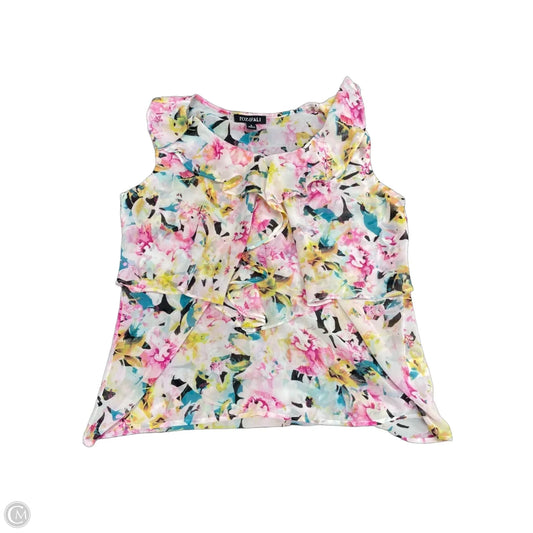Top Sleeveless By Roz And Ali In Pink & White, Size: S