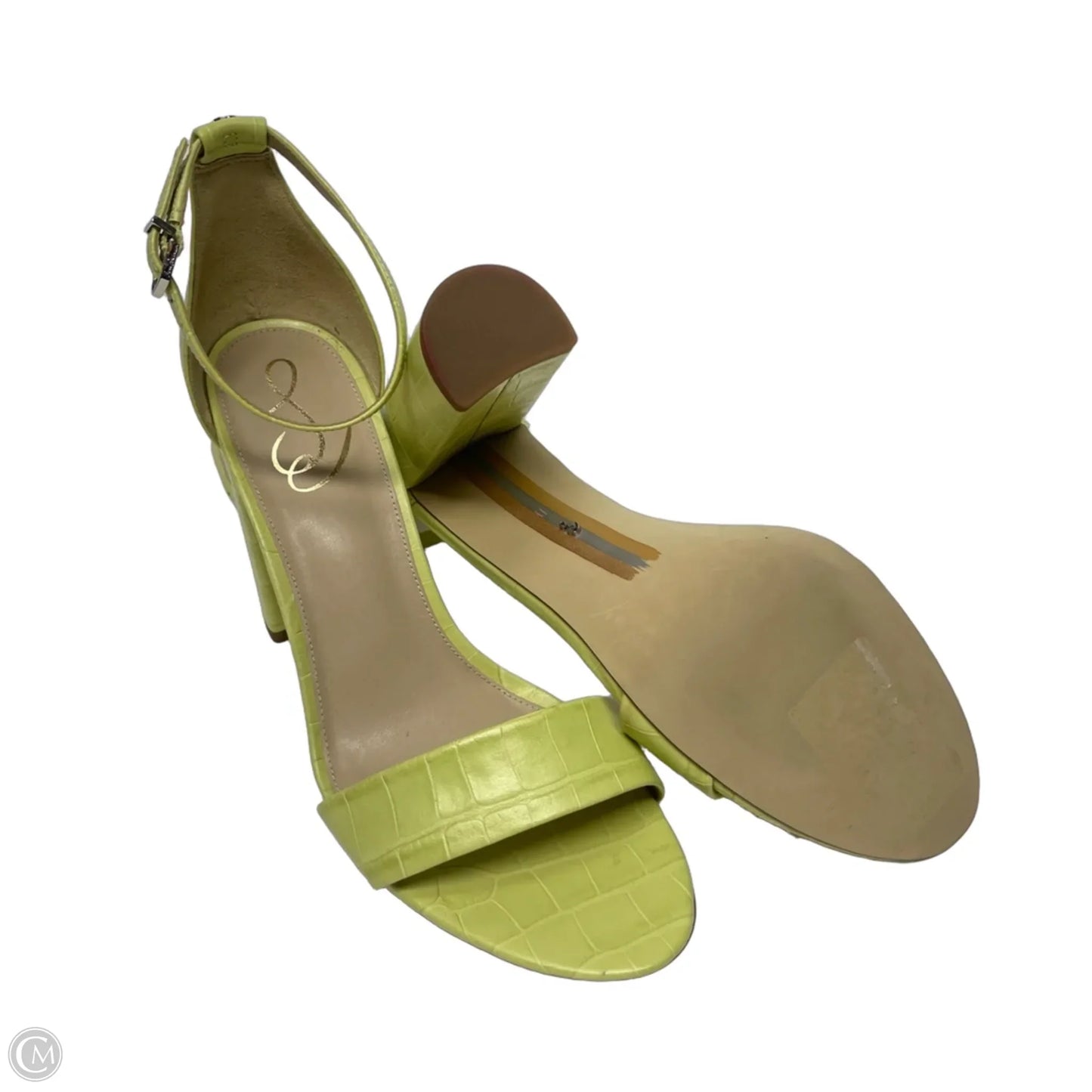 Sandals Heels Block By Sam Edelman In Chartreuse, Size: 11