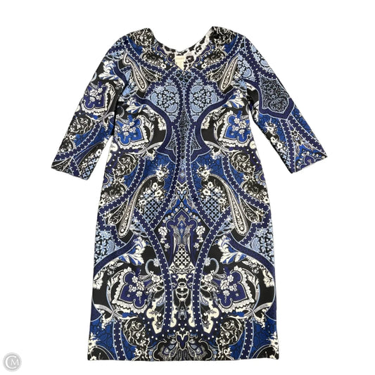Dress Casual Midi By Chicos In Blue & White, Size: S