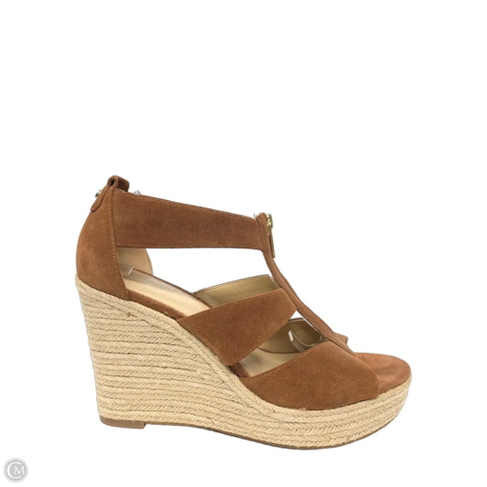Sandals Heels Wedge By Michael By Michael Kors In Brown, Size: 9.5
