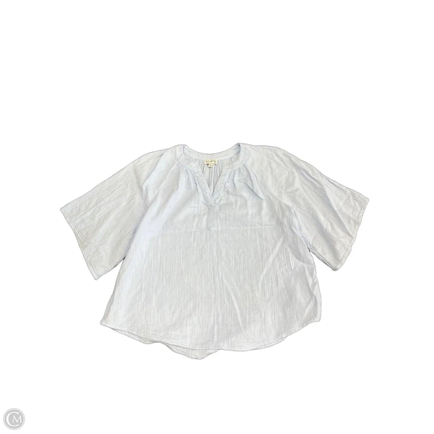 Top Short Sleeve By Wonderly In Blue, Size: M