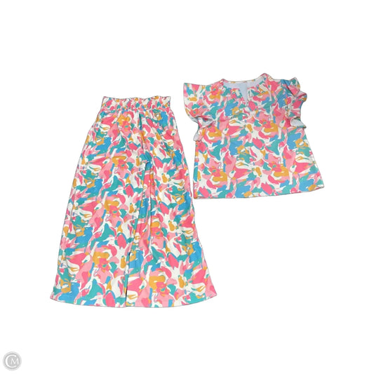 Pants Set 2pc By Cmf In Green & Pink, Size: M