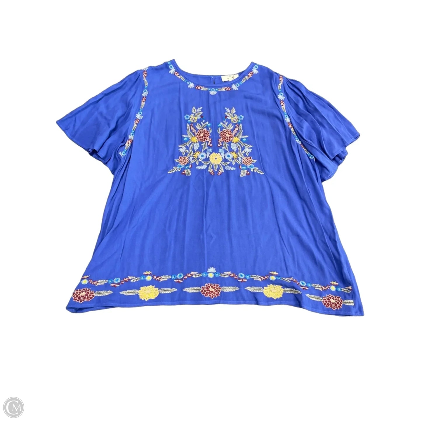 Top Short Sleeve By Entro In Blue, Size: 1x