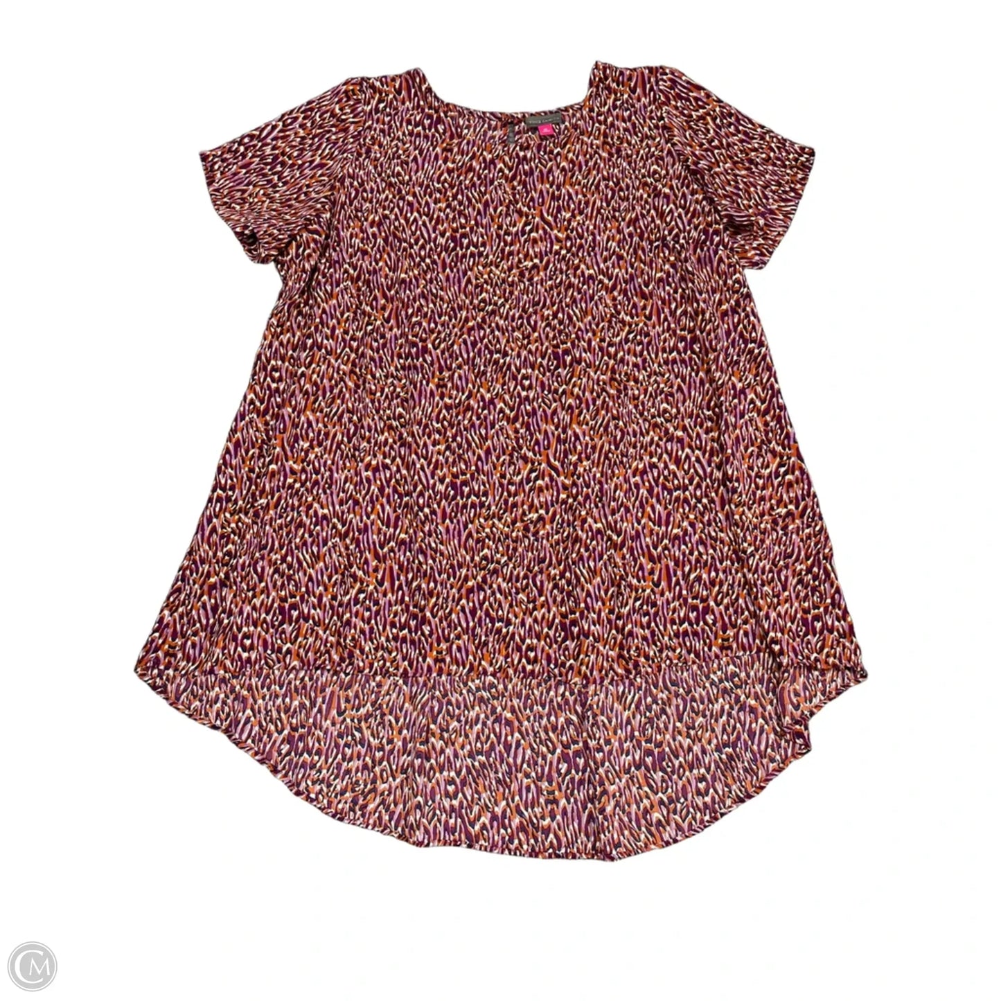 Tunic Short Sleeve By Vince Camuto In Orange & Purple, Size: 1x